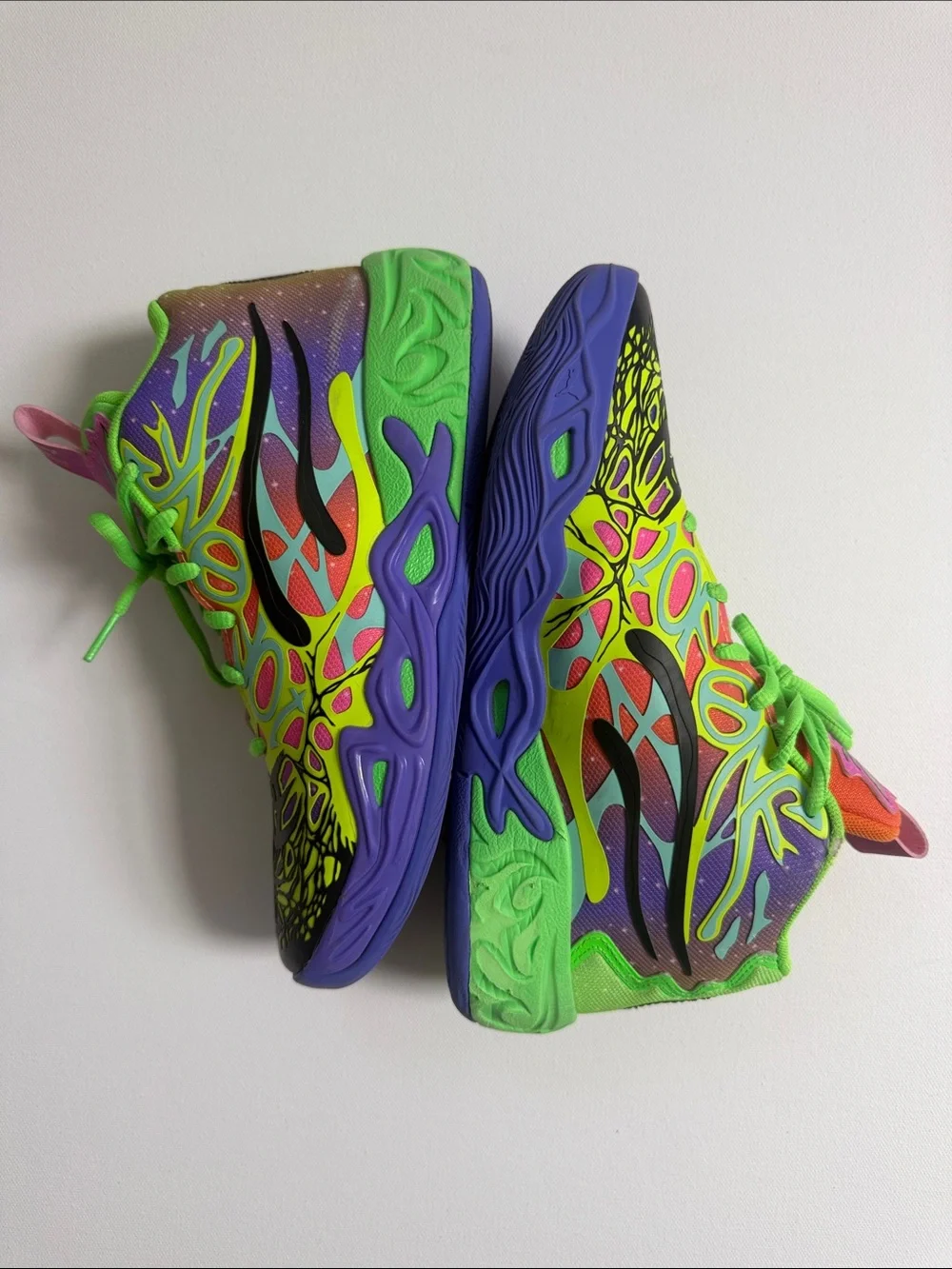 Nike Kids Green Neon Multi-Color Graphic Sneakers